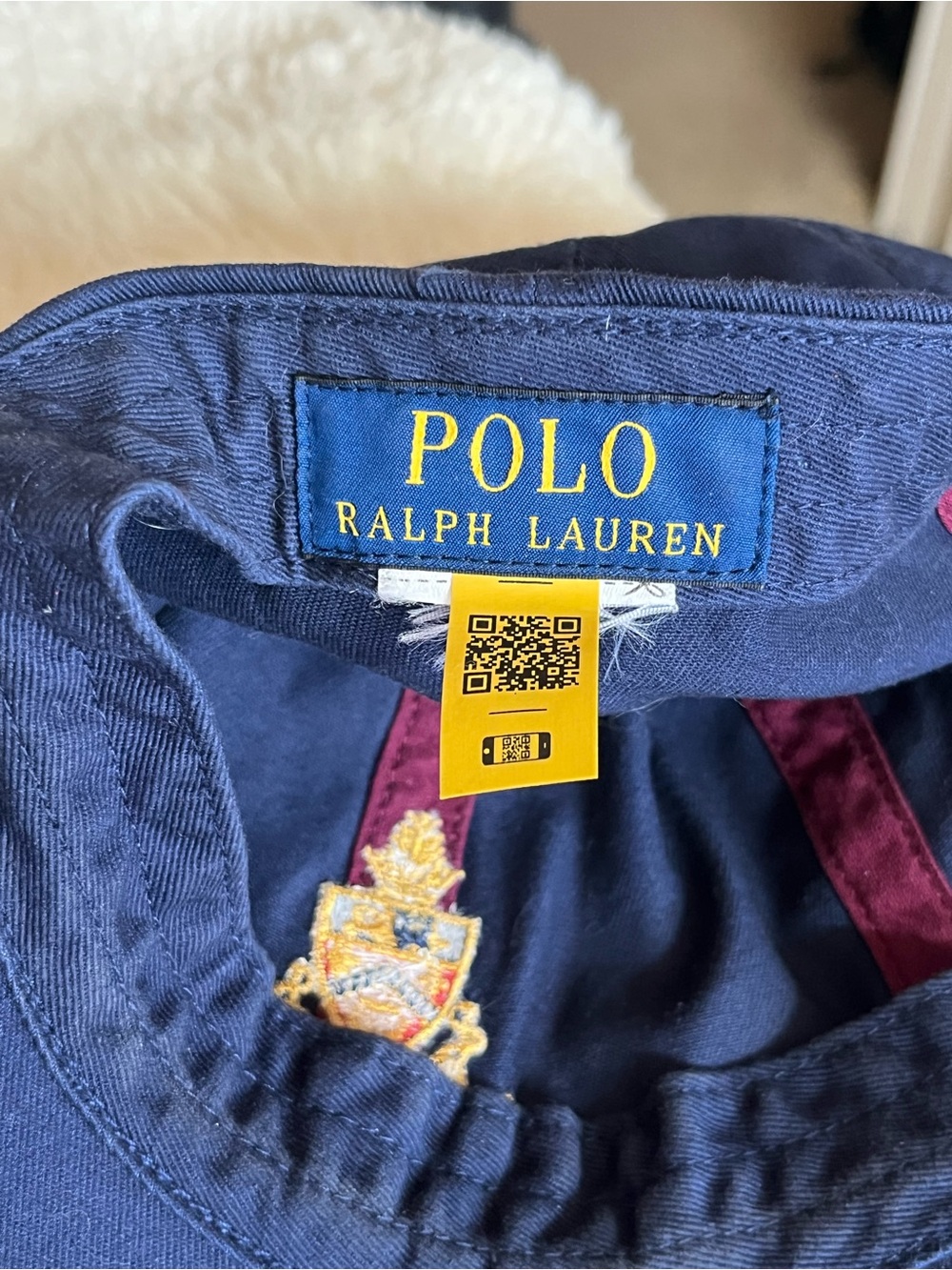 Polo by Ralph Lauren Navy Baseball Cap with Gold Crest Embroidery - Picture 12 of 14